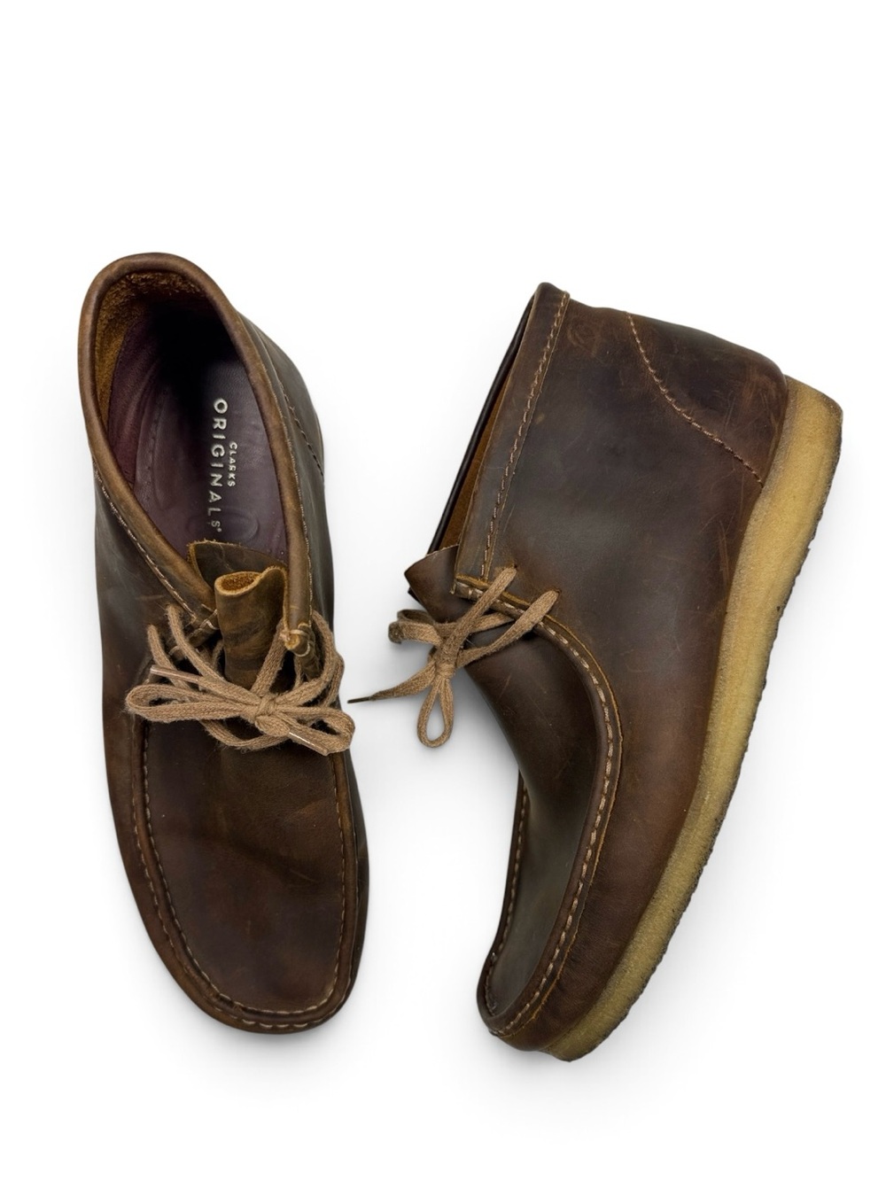 Clarks Men’s Collection Wallaston Suede Boots Shoes Beeswax S-609 Sz 13